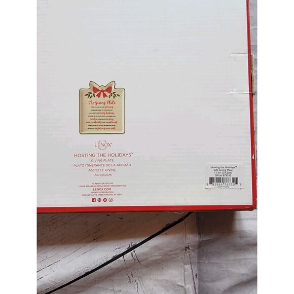 LENOX Hosting the Holidays Christmas Giving Plate New Open Box - Picture 9 of 9